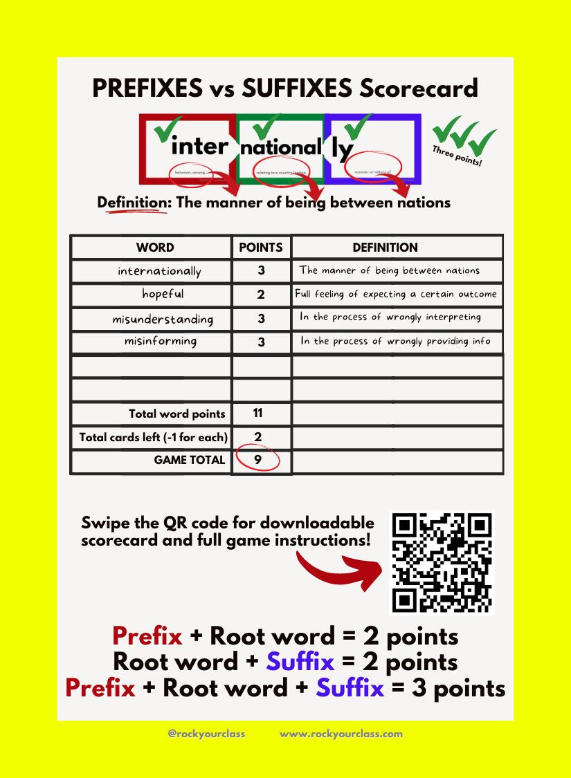 PREFIXES vs SUFFIXES - CONVO CARDS - PDF DOWNLOAD and PRINT