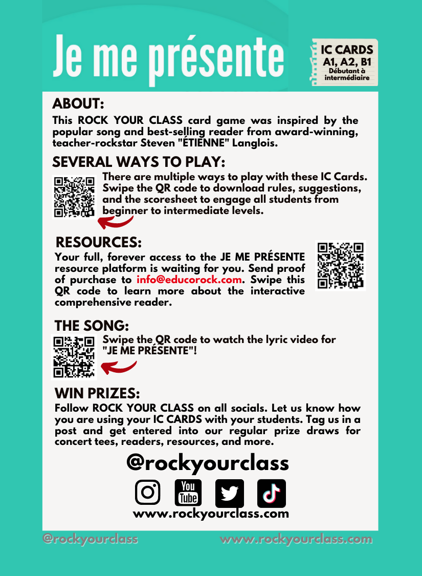 JE ME PRÉSENTE - CONVO CARDS - PDF DOWNLOAD and PRINT