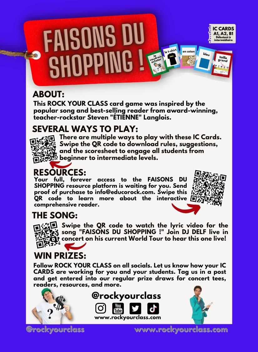 FAISONS DU SHOPPING ! - CONVO CARDS - PDF DOWNLOAD and PRINT