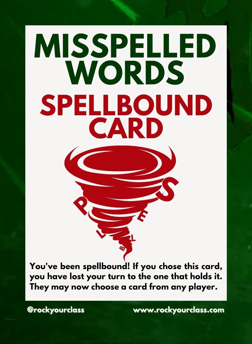 MISSPELLED WORDS - CONVO CARDS - PDF DOWNLOAD and PRINT