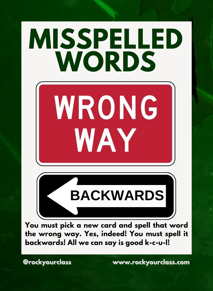 MISSPELLED WORDS - CONVO CARDS - PDF DOWNLOAD and PRINT