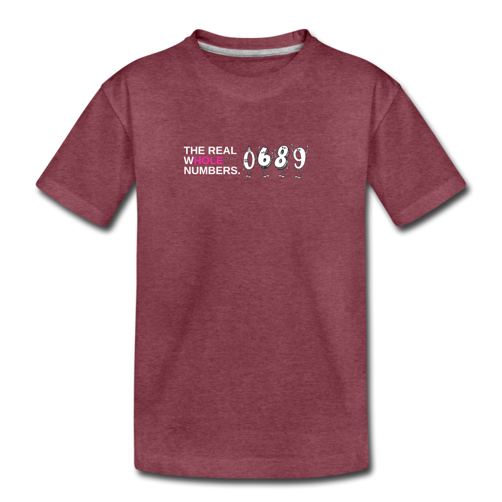 The Real Whole Numbers - Kids' Premium Math T-Shirt - heather burgundy