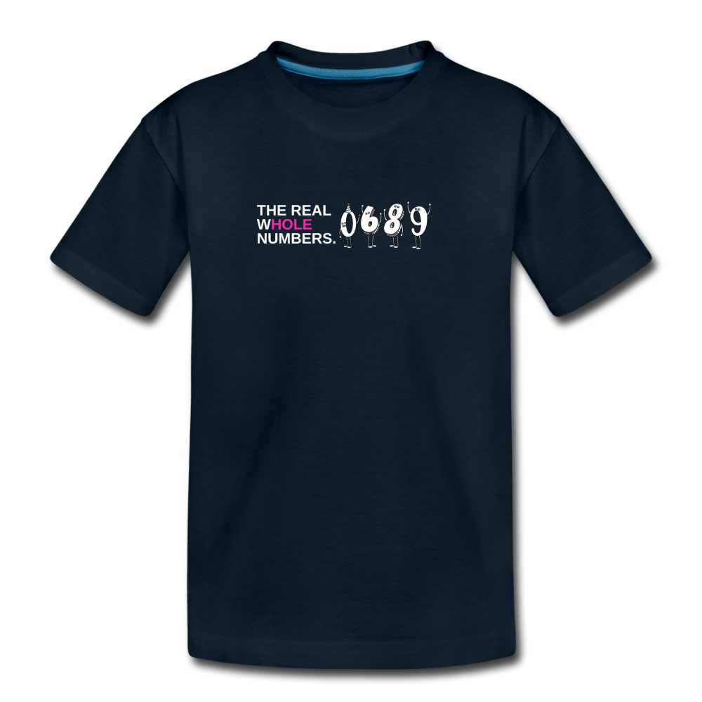 The Real Whole Numbers - Kids' Premium Math T-Shirt - deep navy