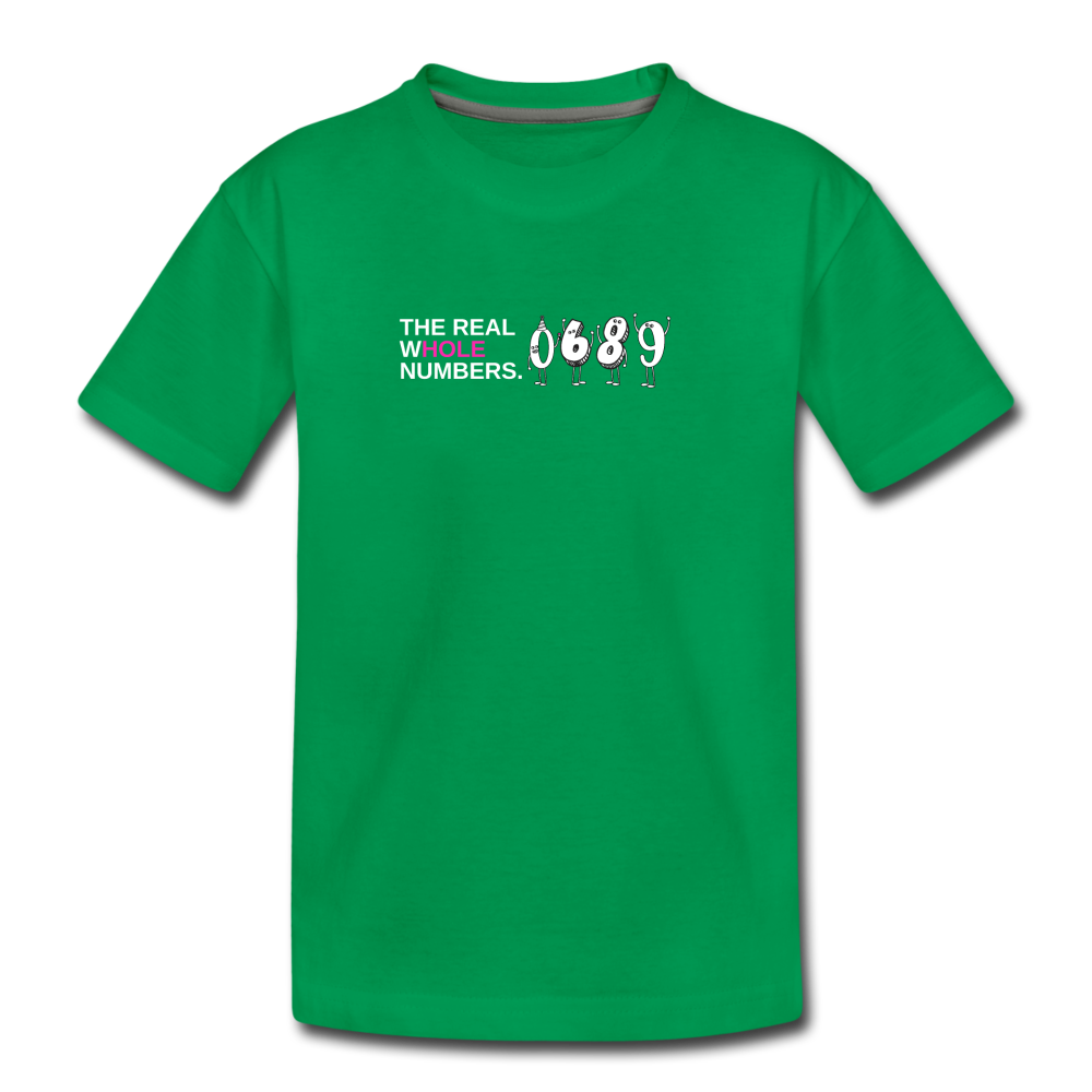 The Real Whole Numbers - Kids' Premium Math T-Shirt - kelly green
