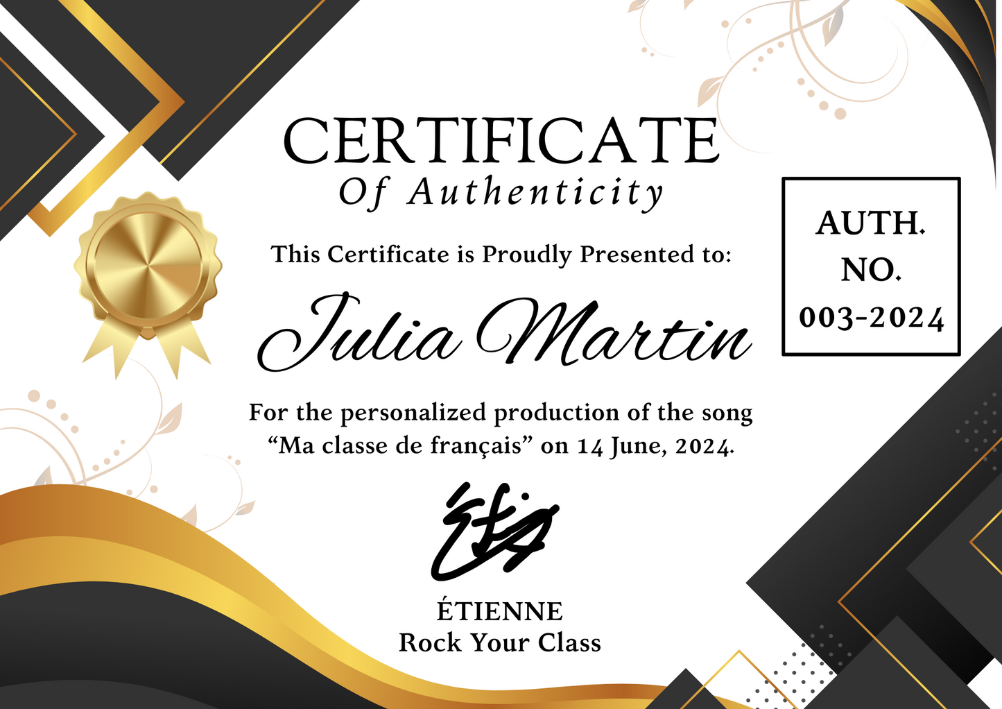 Ma classe de français - VIDEO Personalized and Certified Music Video