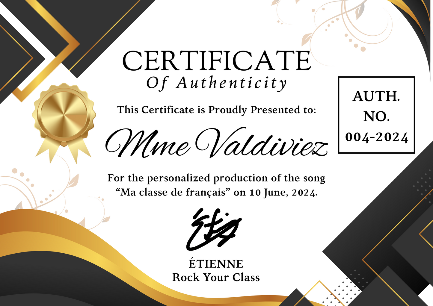 Ma classe de français - VIDEO Personalized and Certified Music Video