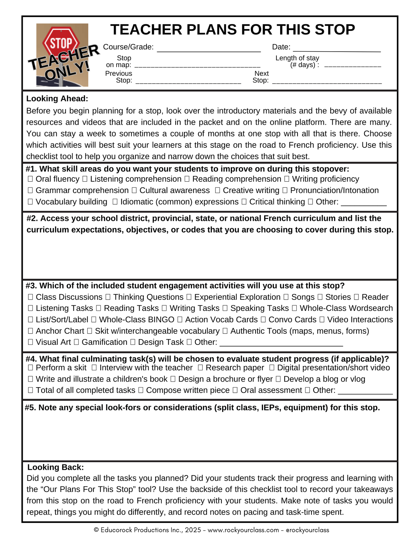 NUMÉROS (A1-B1) 85-Page Full package