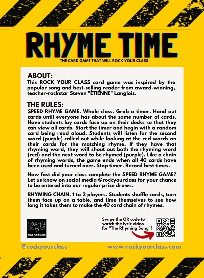 RHYME TIME - CONVO CARDS - PDF DOWNLOAD and PRINT
